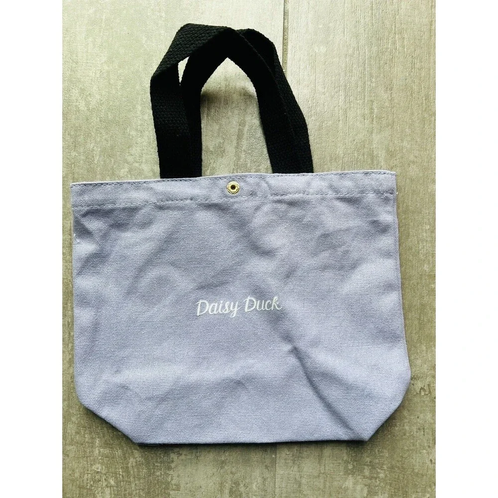 DAISY DUCK Disney Mickey Mouse Purple Snap Lunch Tote Bag Canvas Reuseable NEW